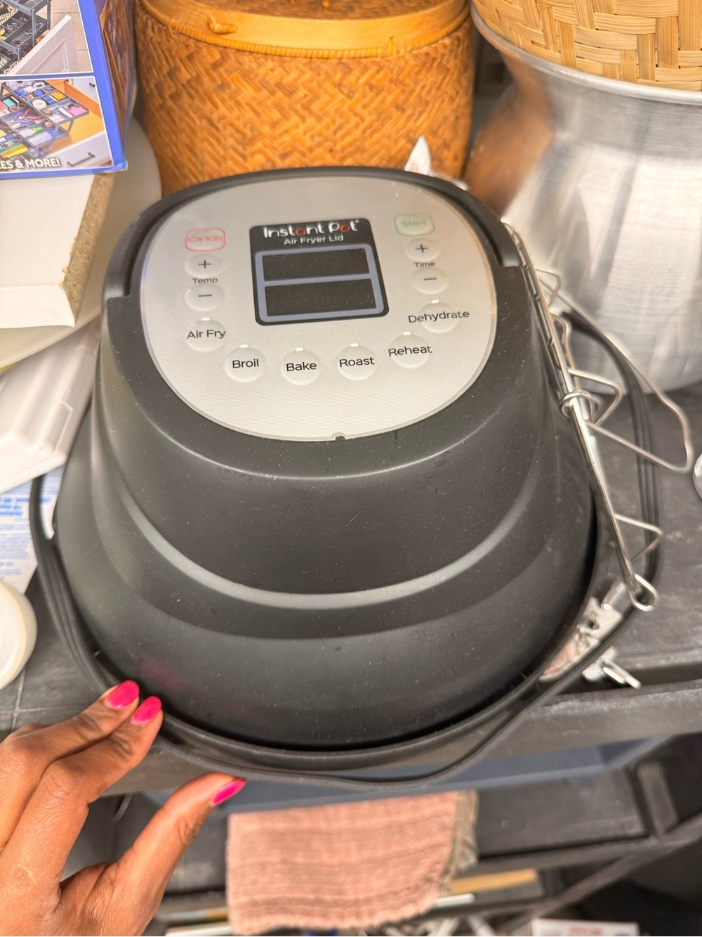 Instant Pot Air Fryer Lid in Black - Air Fry Accessory
